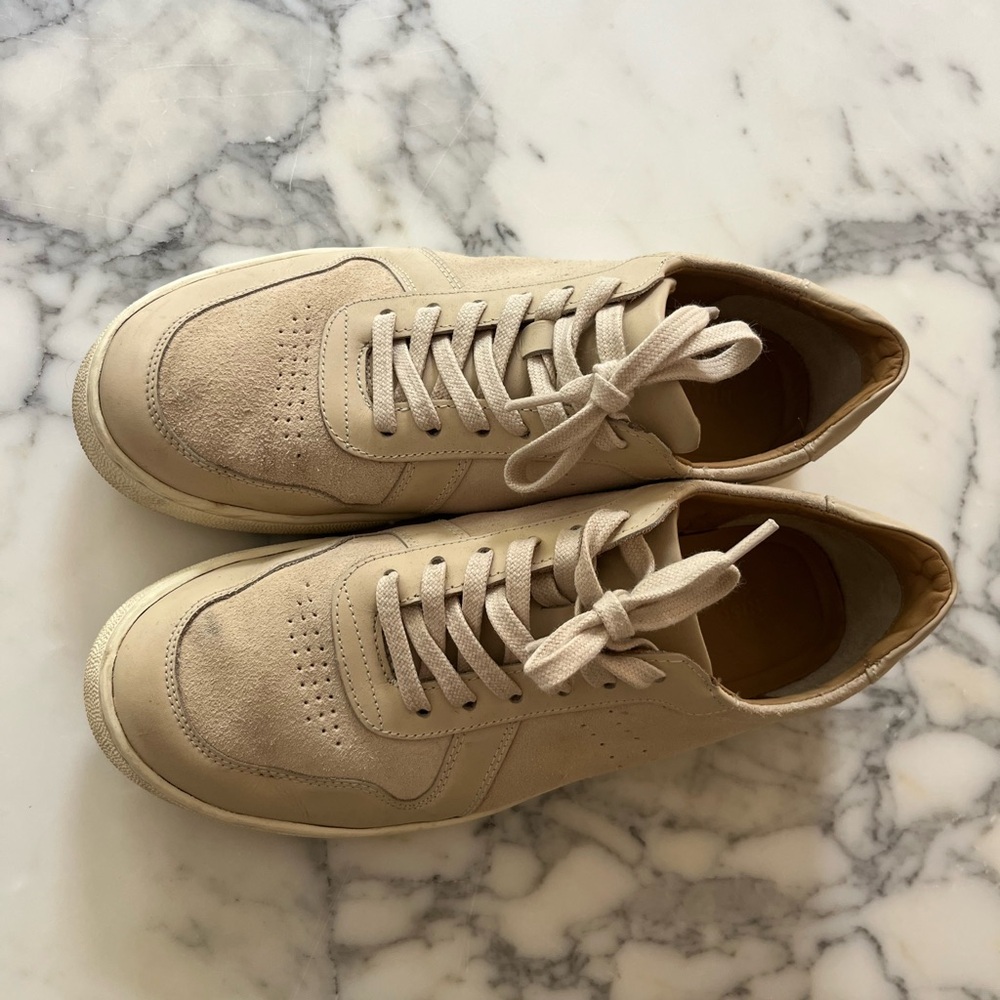 Nisolo Bria Go-To Court Sneakers - Bone - Leather